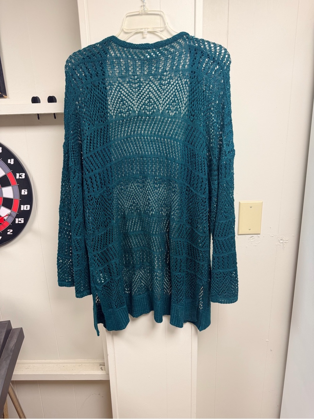 Maurice’s Open-Knit Teal Women’s Cardigan Sweater - Picture 2 of 2